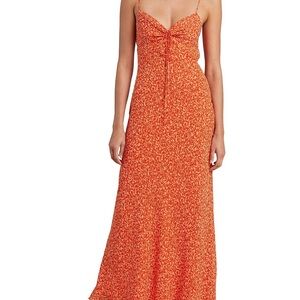 Elegant Orange Maxi Dress